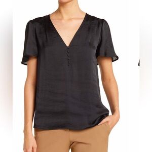 NWOT Paige Sevina Flutter Sleeve Satin Blouse